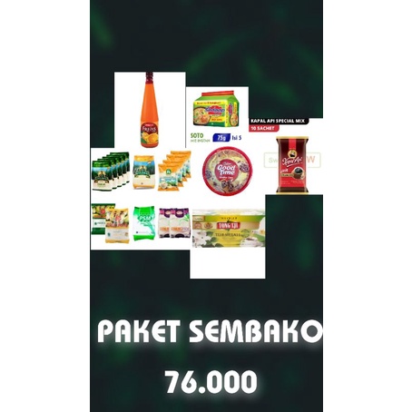 

SERBA PROMO!! PAKET SEMBAKO SERBA MURAH