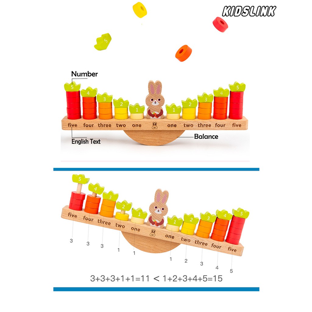 Mainan Edukit Matematika Edukasi Anak Block Berhitung Balancing Game Lucu Toys Kayu