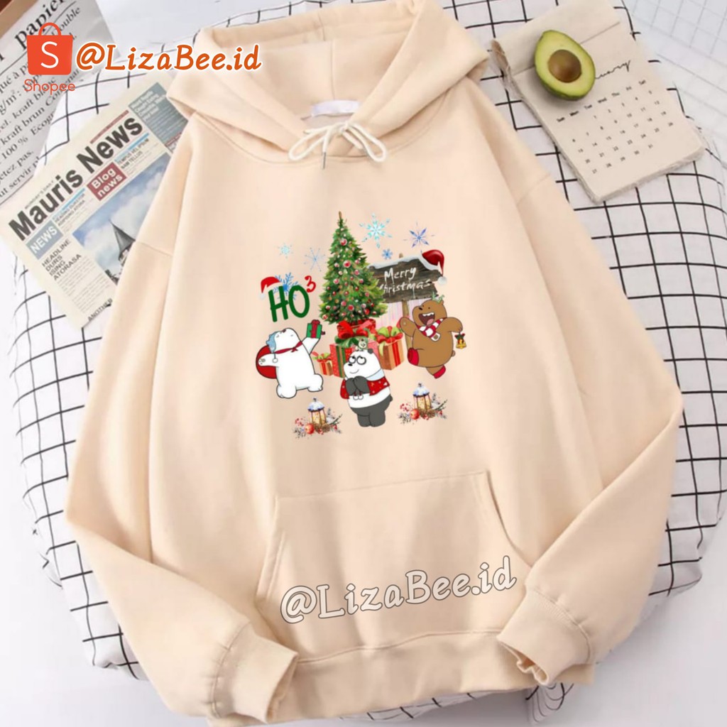 Hoodie Natal We Bare Bears Beruang Marry Christmas Baju Natal Marry Christmas Sweater Natal Jaket Natal Terbaru Hoodie Wanita Gambar Bears Oversize Korean Style Sweater Murah Tebal Xxl Kekinian Lilac Panda Boba