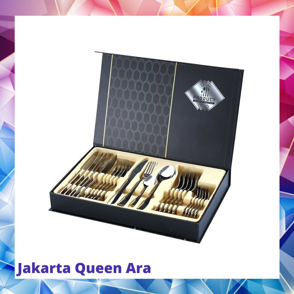 TaffHOME Cutlery Set Perlengkapan Makan Sendok Garpu Pisau 24PCS TW82