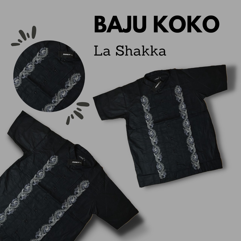 baju koko merk la shakka atau lashakka lengan pendek harga terjangkau kualitas bagus aneka warna dan