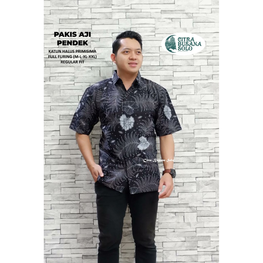 PAKIS AJI PENDEK Kemeja Batik Pria Full Furing Bahan Katun Halus Sragenan