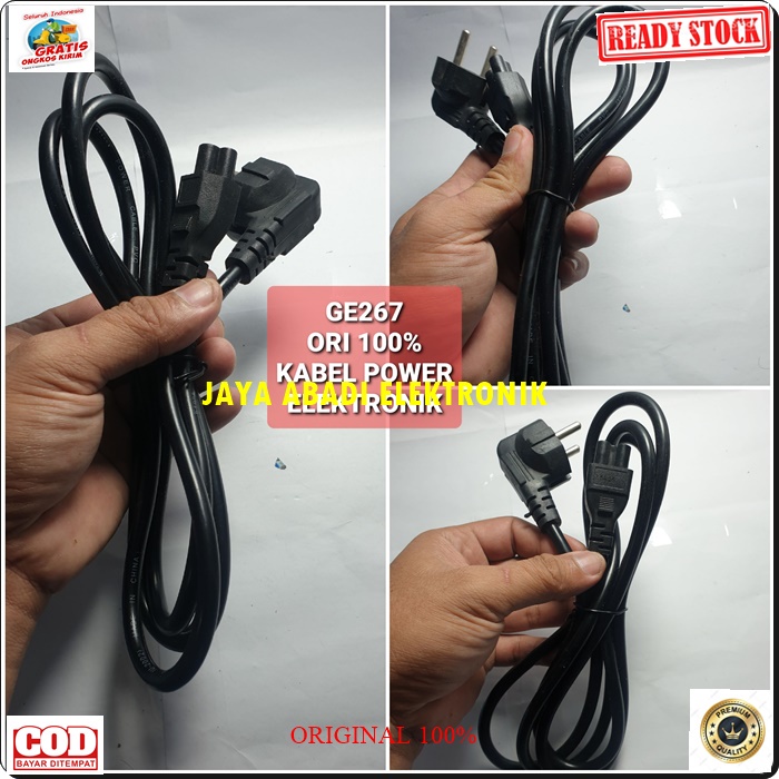 G267 ORIGINAL KABEL POWER ADAPTOR LAPTOP DLL 3 LUBANG KOMPUTER PC ELEKTRONIK CABEL CABLE LISTRIK SETRUM CAS G267  original Kabel power tebal cable laptop rice cooker DLL multi fungsi notebook 3lubang komputer pc listrik cas casan elektronik setrum elektri