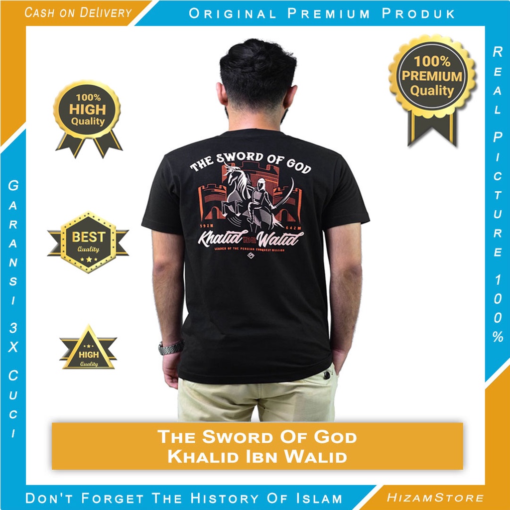 ORIGINAL PRODUK PREMIUM ❗❗❗ BERGARANSI ✔️ BAJU KAOS QAF ISLAM DISTRO - KHALID BIN WALID