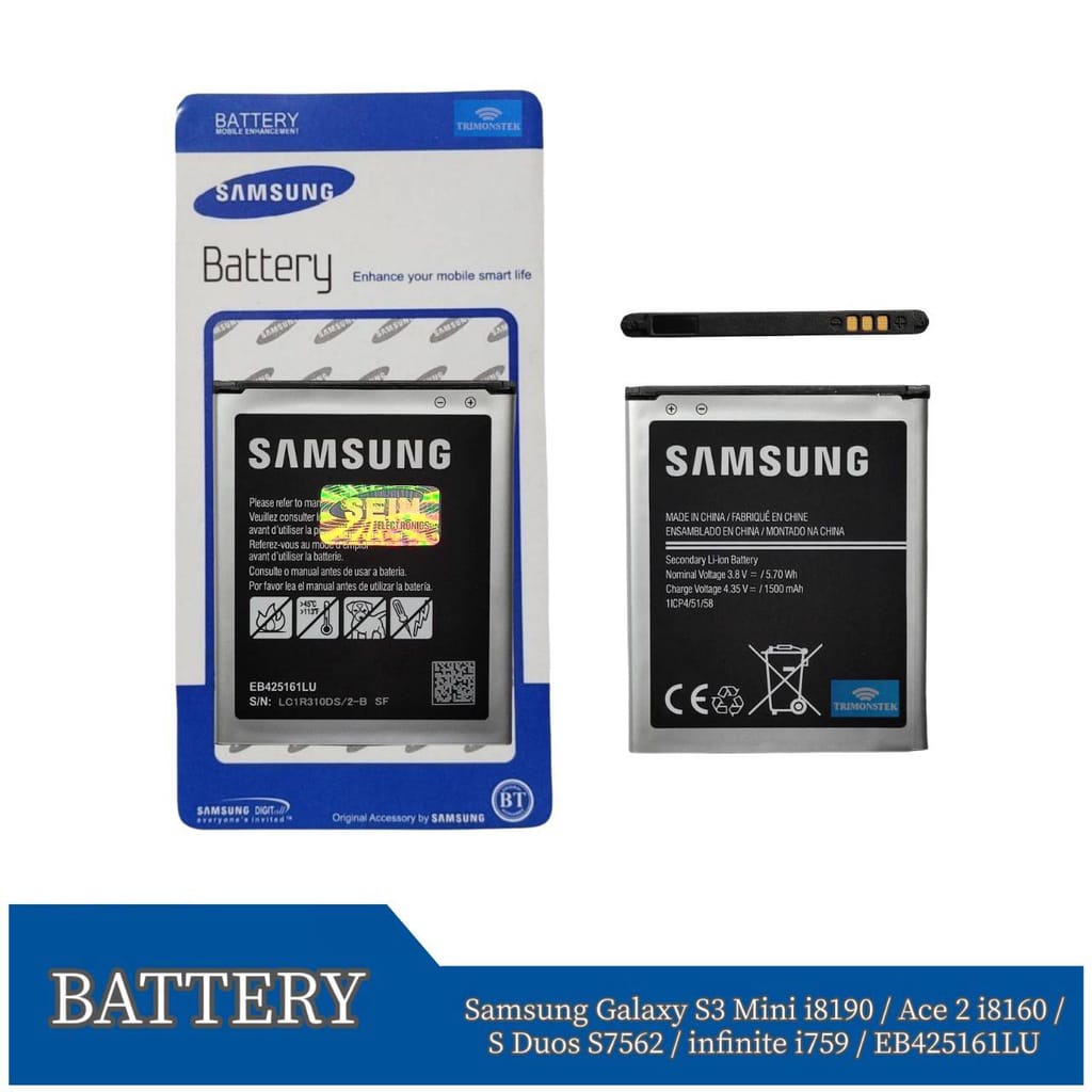 Baterai Batre Samsung Galaxy Ace 2 1500 mah Original 99% / battrey / batre hp Battery