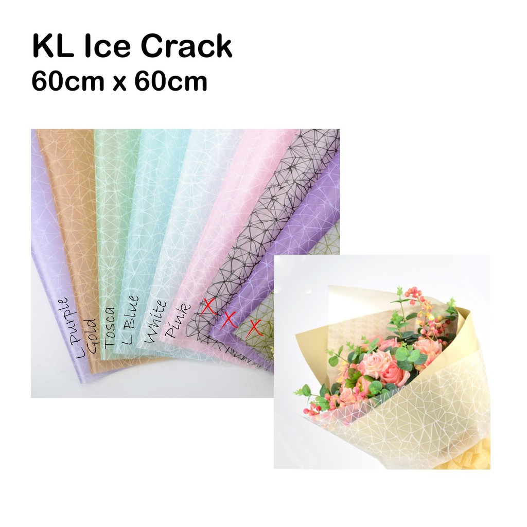 

FRESH KL Ice Crack 3 lembar cellophane bungkus bunga buket florist ISTIMEWA