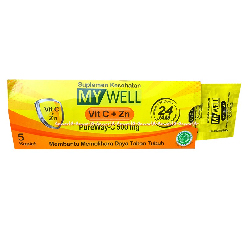 My Well Vit C Zn Pureway C 500gr Vitamin C 5Kaplet Memelihara Daya Tahan Tubuh