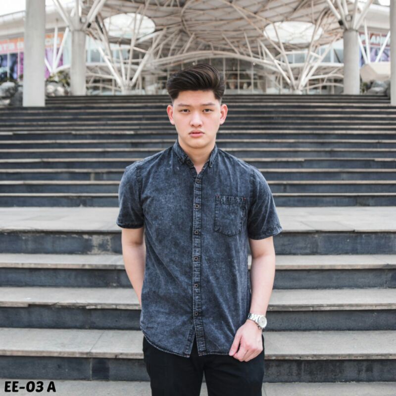 BAJU PRIA/COWOK KEMEJA JEANS DENIM LEVIS BATIK PREMIUM SLIMFIT LENGAN/TANGAN PANJANG/PENDEK