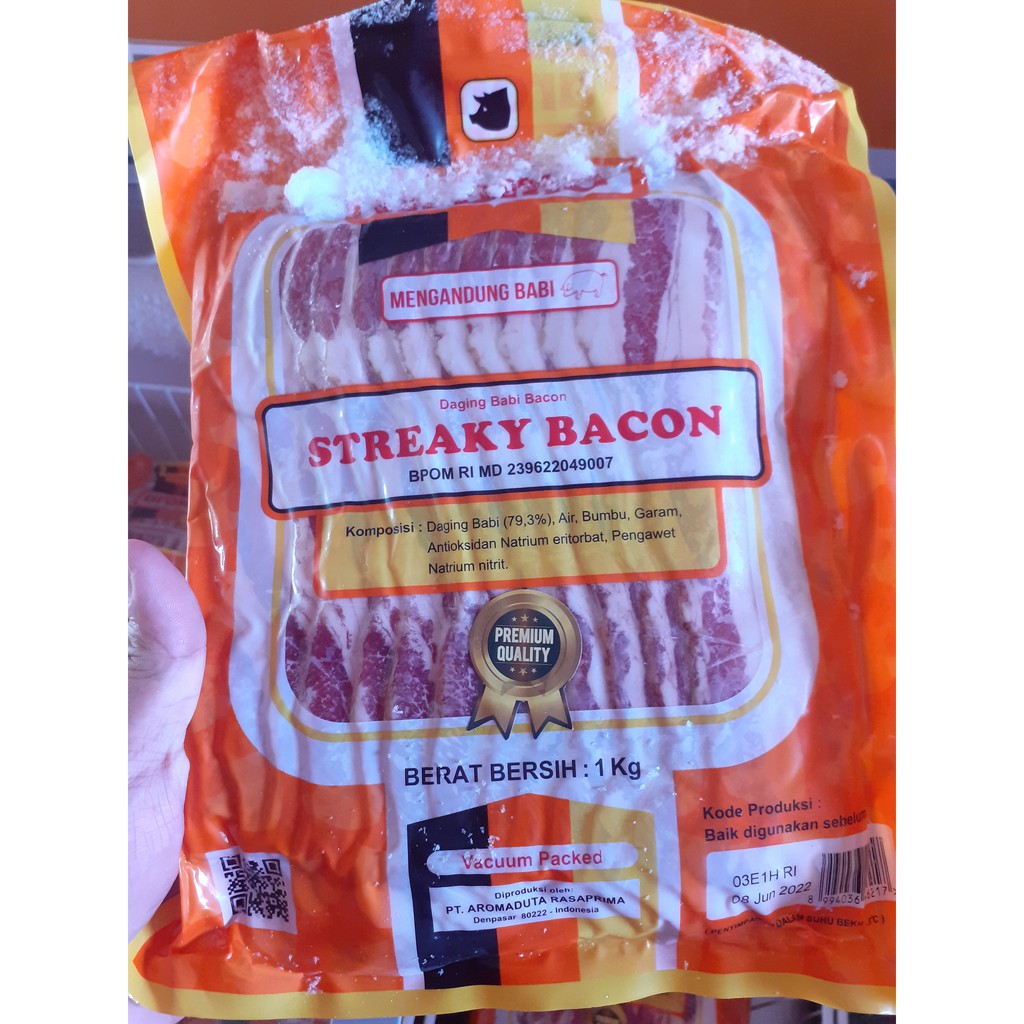 STREAKY BACON AROMA 'PREMIUM QUALITY' 1KG 100% ASLI BALI