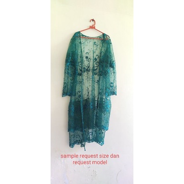 KARDIGAN TILE Outer Cardigan tulle Motif Mutiara with pearl TERMURAH