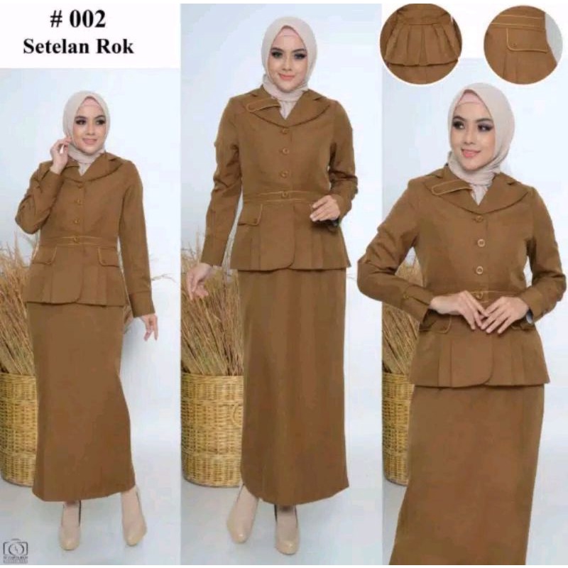 Baju Dinas Wanita Pemda Aceh Blazer PNS ASN Keki Seragam Pemda Khaki Wanita Baju Pemda wanita