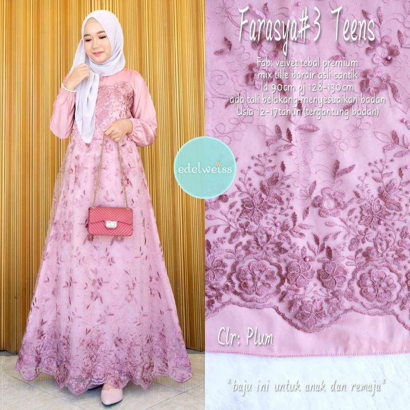 Gamis brokat brukat terbaru 2021 /Gamis kondangan model terbaru 2021 / gamis pesta mewah elegan / Dr