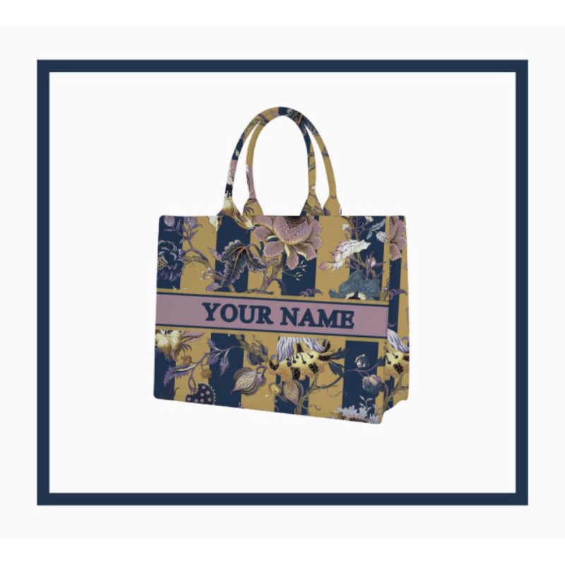 Tas Custom Print Motif Bunga Rambat