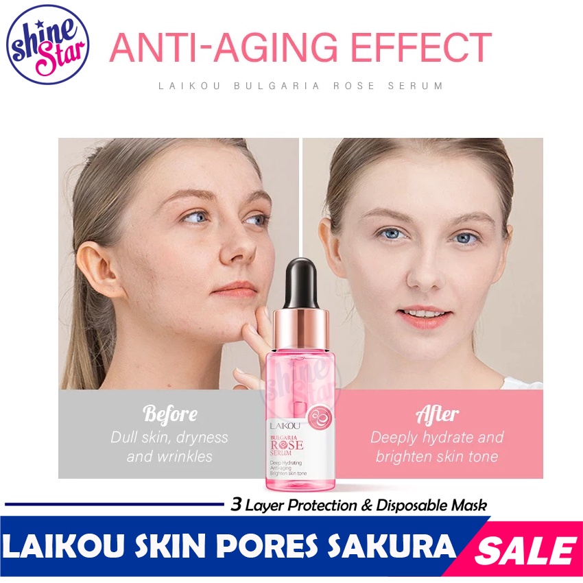 [ COD ] Serum Wajah Laikou Japan Sakura Mengecilkan pori Menghilangkan Jerawat &amp; Meremajakan kulit