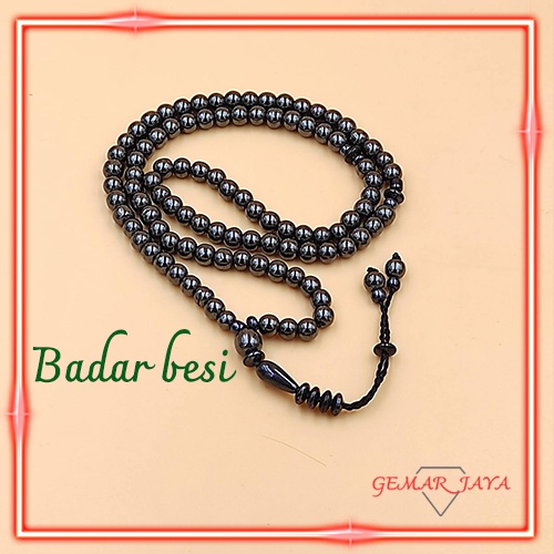 kalung tasbih muslim  batu akik badar besi hematite bukan blustin