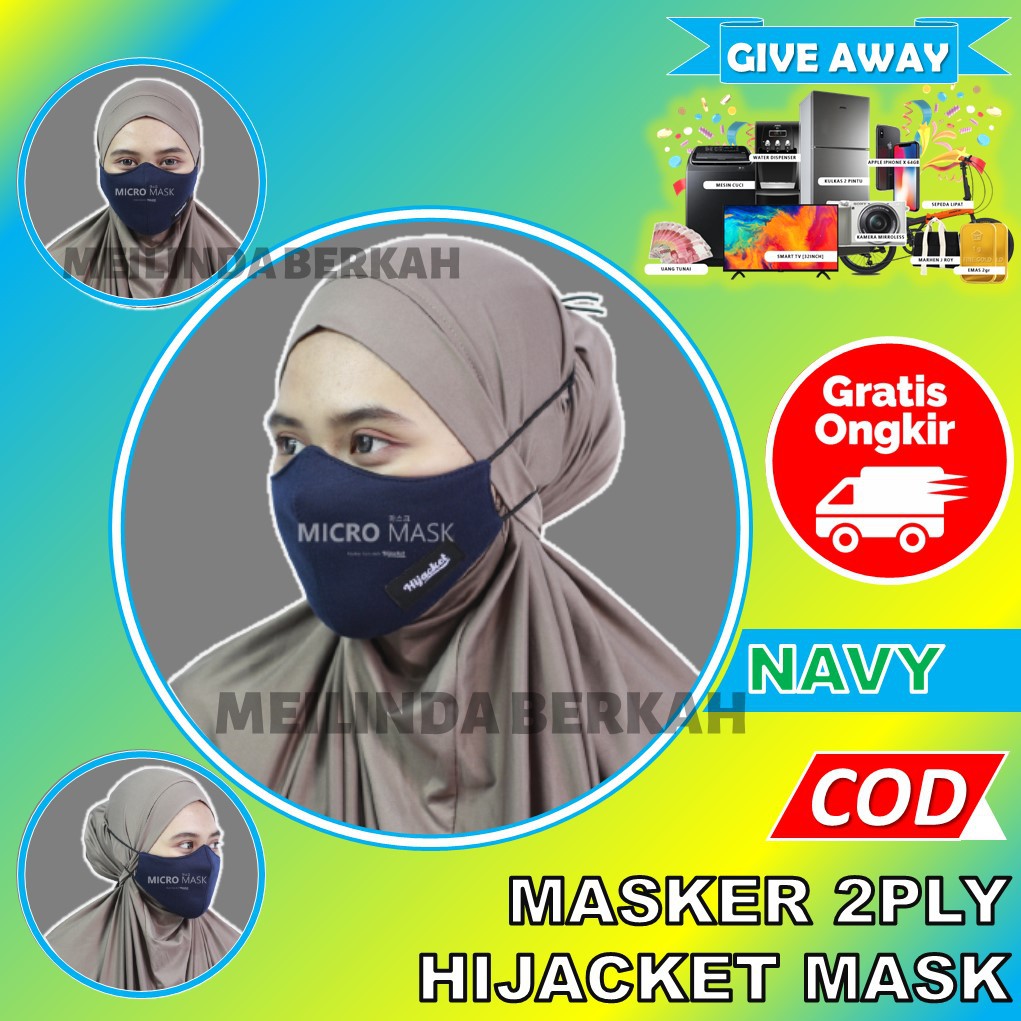 MASKER HIJAB / MASKER JILBAB / MASKER MOTOR / MASKER KAIN / MASKER 2 PLY / MASKER HIJACKET NAVY