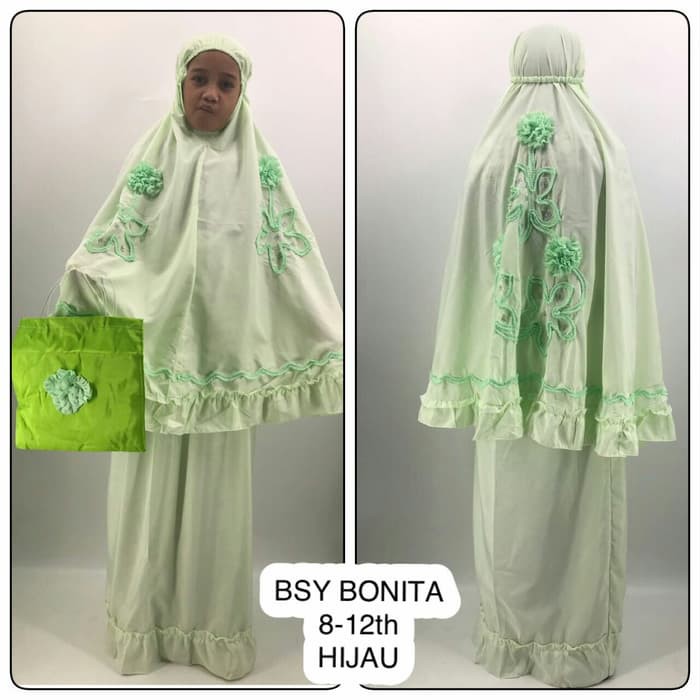 Mukena Anak Tanggung Cindai Wl537 Katun Jepang Shabby Chic Vi CE883  Tanggung Bsy Bonita 8-12Tahun