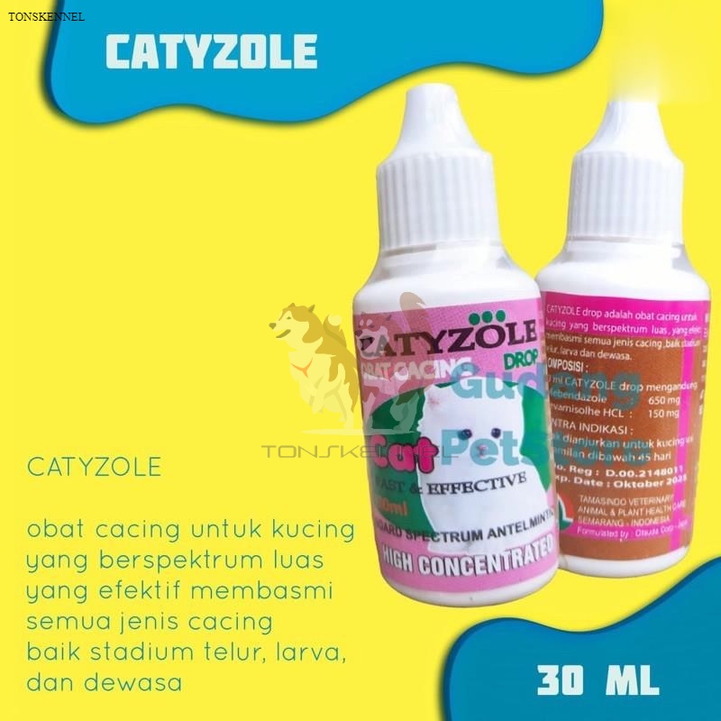 CATYZOLE DROP 30ml Obat Anti Cacing Kucing Cat Kitten 30 ml