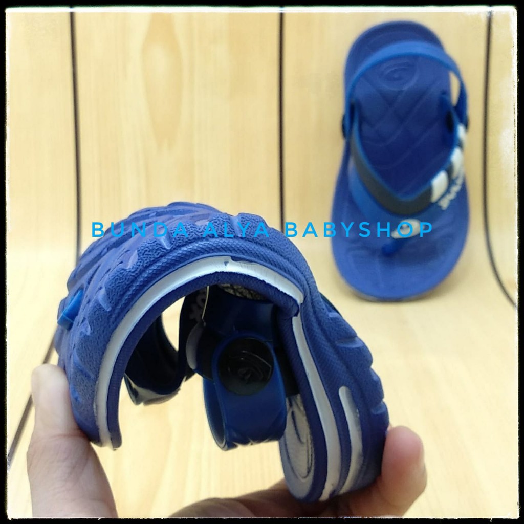 Sendal Anak Laki Laki Jepit Usia 6 Bulanan Karet BIRU Elastis - Sepatu Sandal Jepit Anak Cowok Alas Karet Anti Licin Size 20