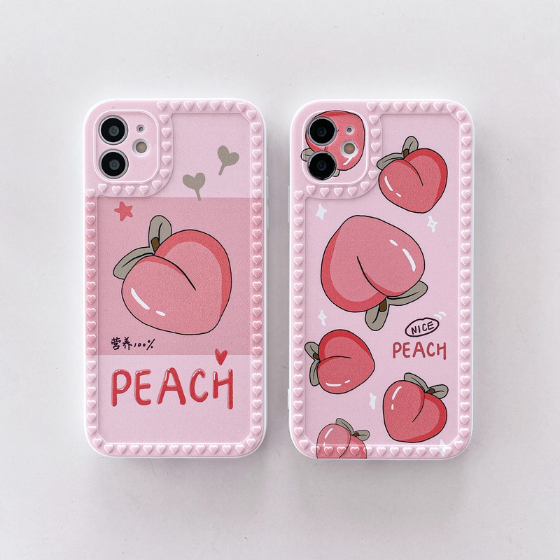 Love Frame Pink Peach Soft Case HP OPPO A53 A33 A31 A5 A9 2020 A16 A55 A54 A15 A15S A74 A93 A35 A3S A52 A92 A57 A39 F1S F9 Pro A7 A5S A12 A11K F11 K3 K5 Reno 5 4 F 6 Realme C1 X XT VIVO Y11 Y12 Y12i Y15 Y17 Y12S Y20 Y20S Y20i Y50 Y30 Y30i Y83 Y81 Y91C Y93