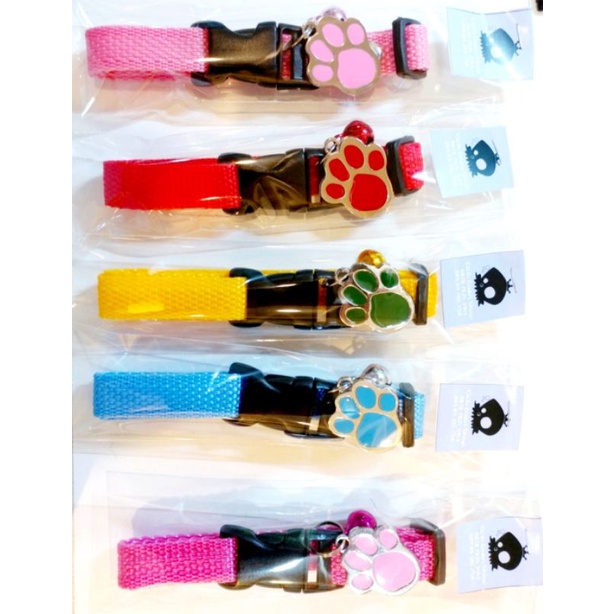 Collar nylon 1.5cm plus lonceng n liontin tebal kalung nilon anjing kucing musang kelinci