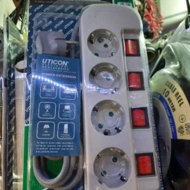 Extension Stop Kontak 4 lubang dengan Kabel Uticon Stop Kontak Uticon 4 Lubang