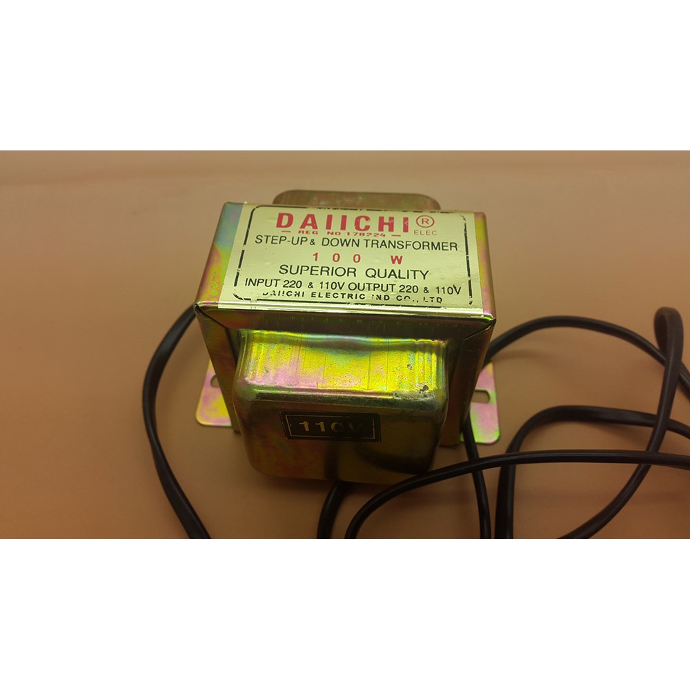 Step Down ( 220v --&gt; 110 v) 100 watt Merk Daiichi ( Penurun Tegangan )
