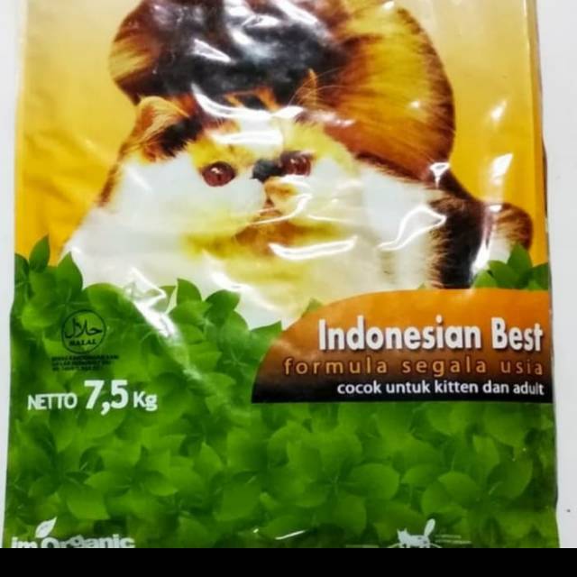 

Makanan kucing I'm Organic Indonesian Best 7,5kg