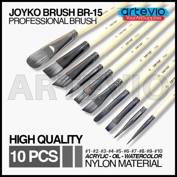 

Kuas Cat Air Minyak Lukis Acrylic Brush Joyko Br-15 1 Set 10 Pcs