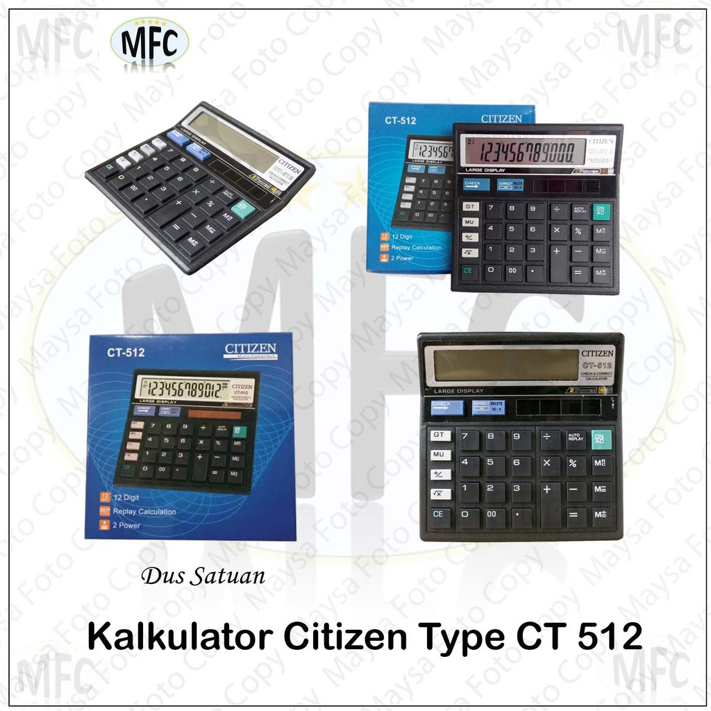 

KALKULATOR CITIZEN CT 512 12 DIGIT ANGKA BESAR