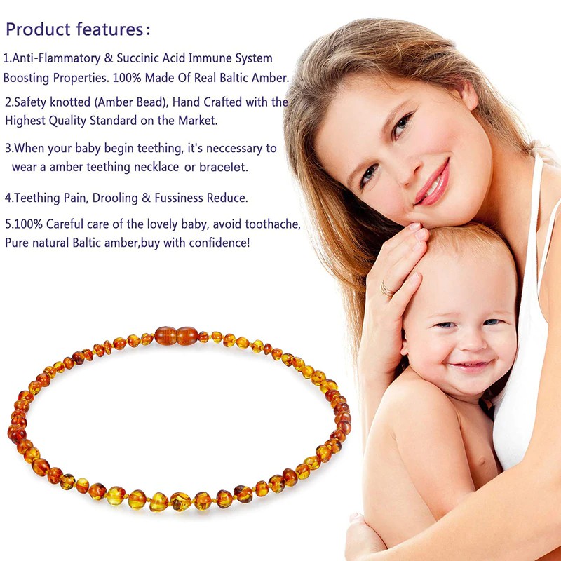 jewerly Baltic Amber Teething Necklace 