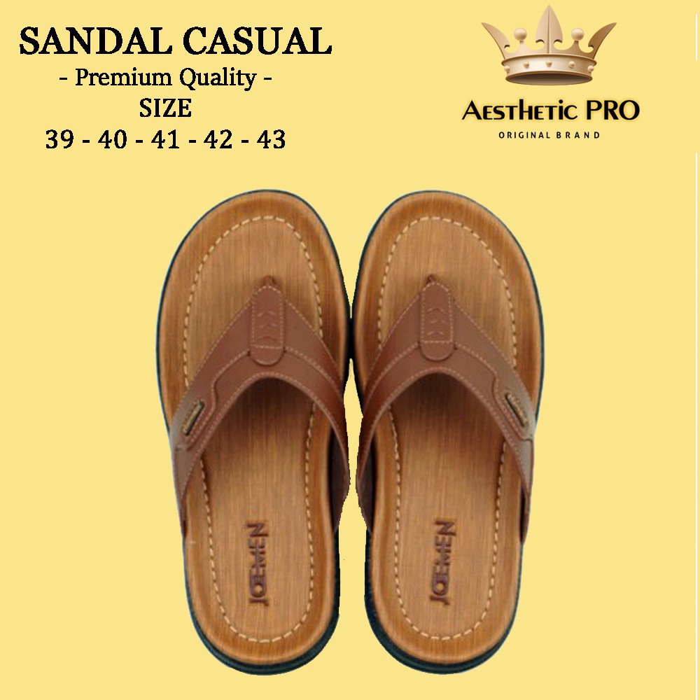 Sandal Original Aesthetic [S 07] Sendal Kulit Pria Keren Jepit Terlaris Termurah Model Casual Terbar