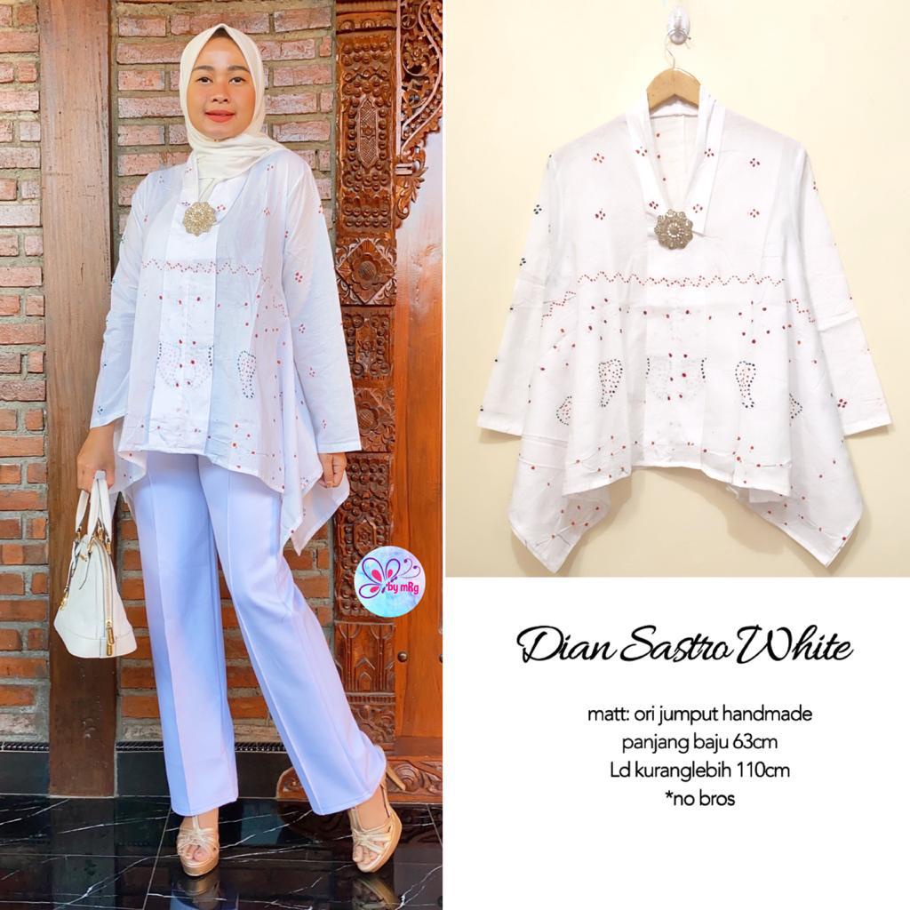 Blus Batik Kartini Jumput Dian Putih