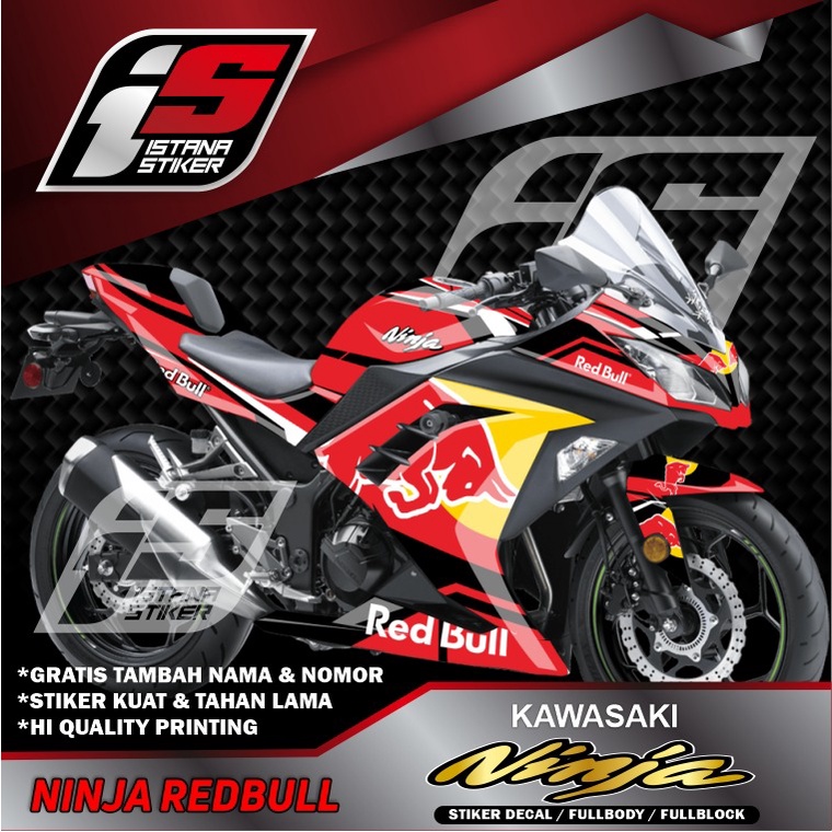 Stiker Ninja 250 Fi Red Bull Stiker Ninja Stiker Decal Ninja Rr Old Stiker Decal Tangki Ninja R Ori 