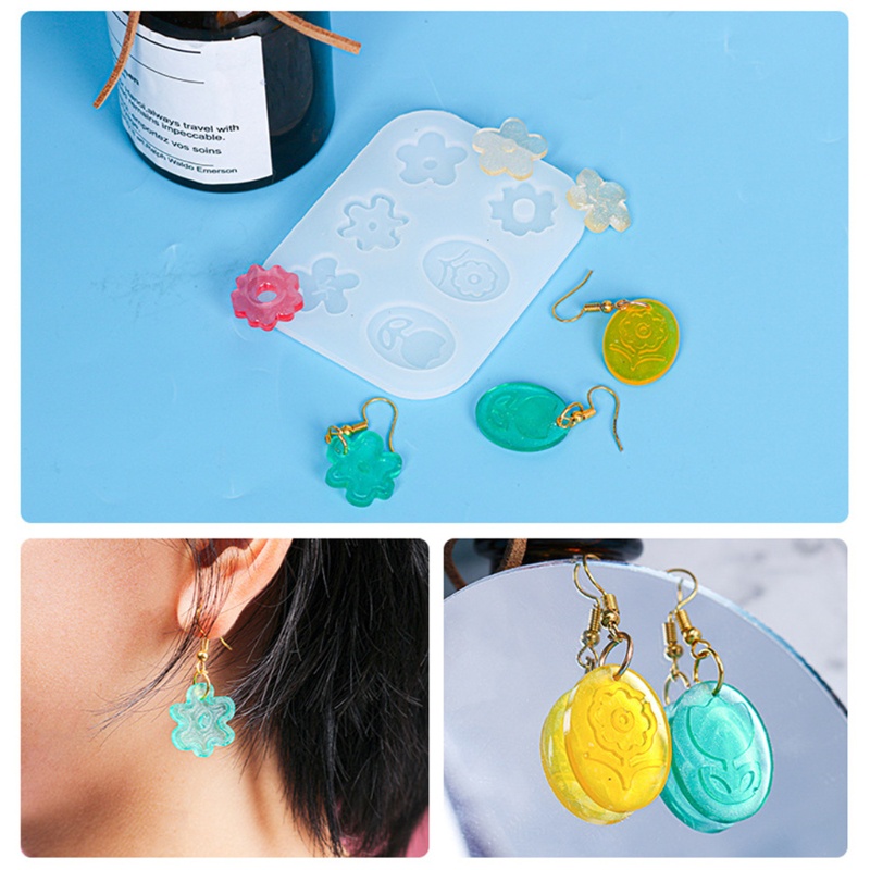 SIY  Epoxy Resin Earring Mold, Flowers Pendant Silicone Mould, DIY Casting Molds for Women Decors Jewelry Making Handcraft Supplies