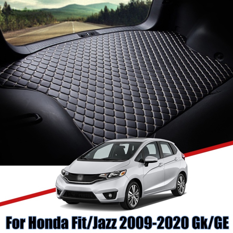 Matras Pelindung Bagasi Mobil Honda Fit 2009-2020 Bahan Kulit Premium