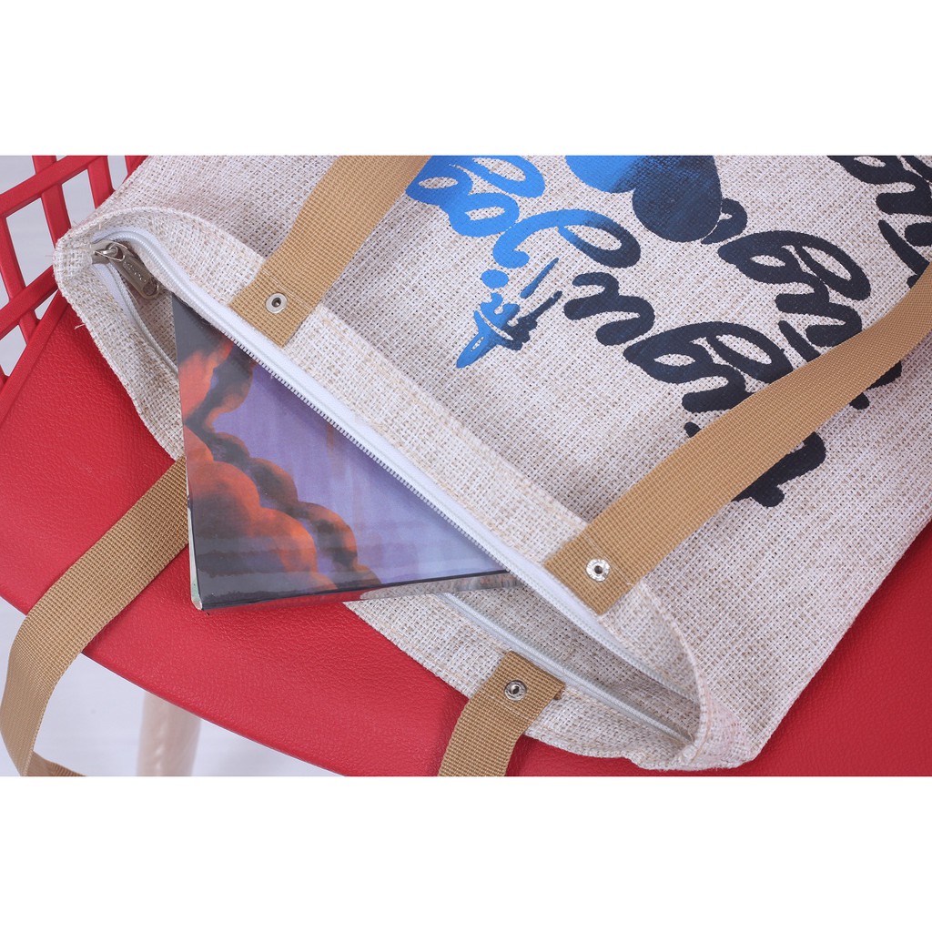 TOTE BAG WANITA TOTEBAG PRIA CANVAS MOTIF GOOD QUALITY WITH RESLETING KODE - 022