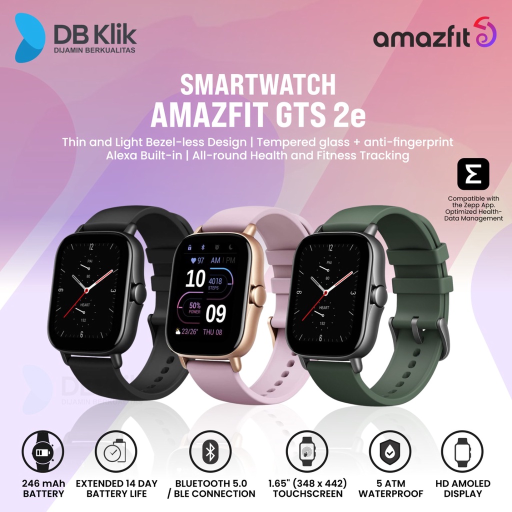 Smartwatch AMAZFIT GTS 2E special Health &amp; Ultra 1.65&quot;- Amazfit GTS 2E