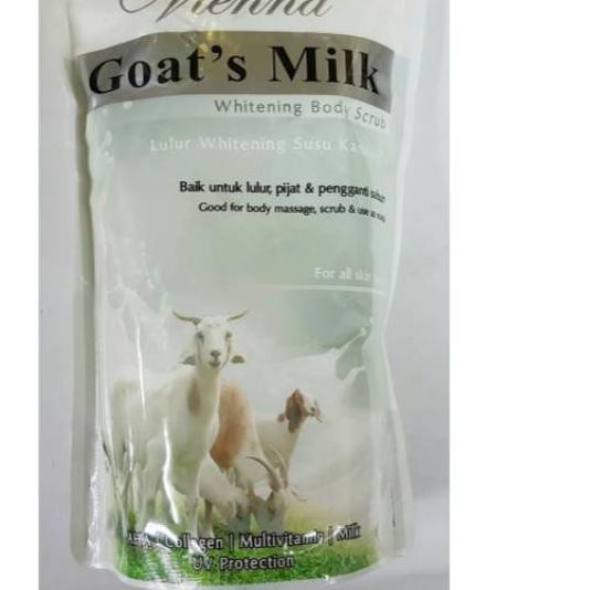 ❇ VIENNA LULUR REFILL GOAT MILK WHITENING SUSU KAMBING 1KG ORIGINAL - ISI ULANG LULUR VIENNA SUSU ✵
