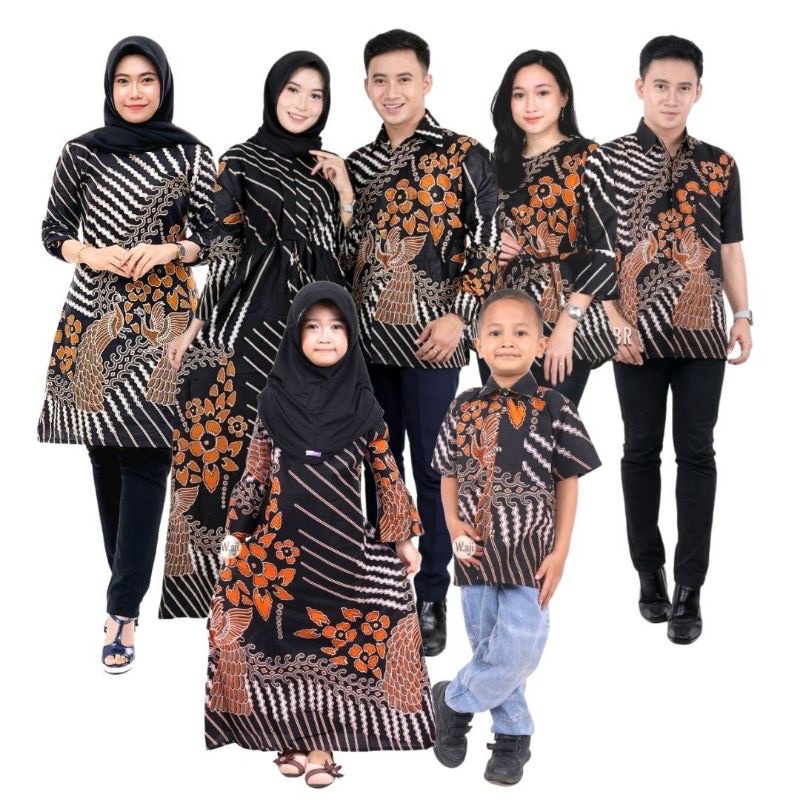 HANGGONO COUPLE ori najwa/ Couple batik / gamis batik couple motif manuk gemek