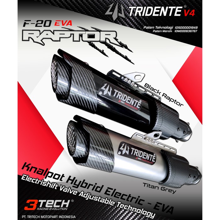 Tech11 Knalpot Electric 150cc Full System  Tridente F20 Raptor EVA