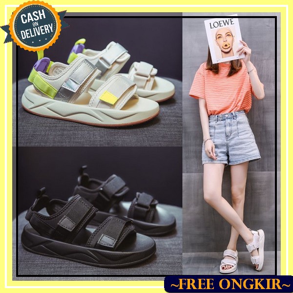 Sandal Gunung Wanita Korea Import Karet Kekinian Hak Sol Tinggi Murah Empuk Slop Remaja Perempuan 20