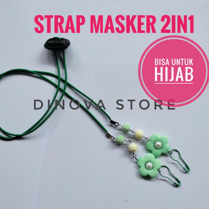 Strap masker 2in1 MUTIARA WARNA/konektor masker 2in1/tali masker/