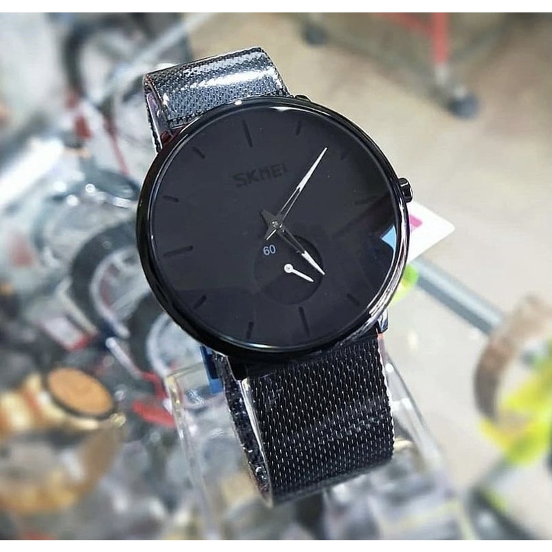 Bisa (cod) SKMEI 9185 JAM TANGAN PRIA WANITA TIPIS TALI PASIR