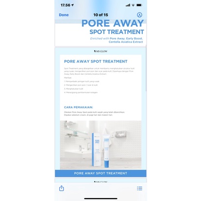 MS glow Pore Away Untuk Pori pori Poreaway