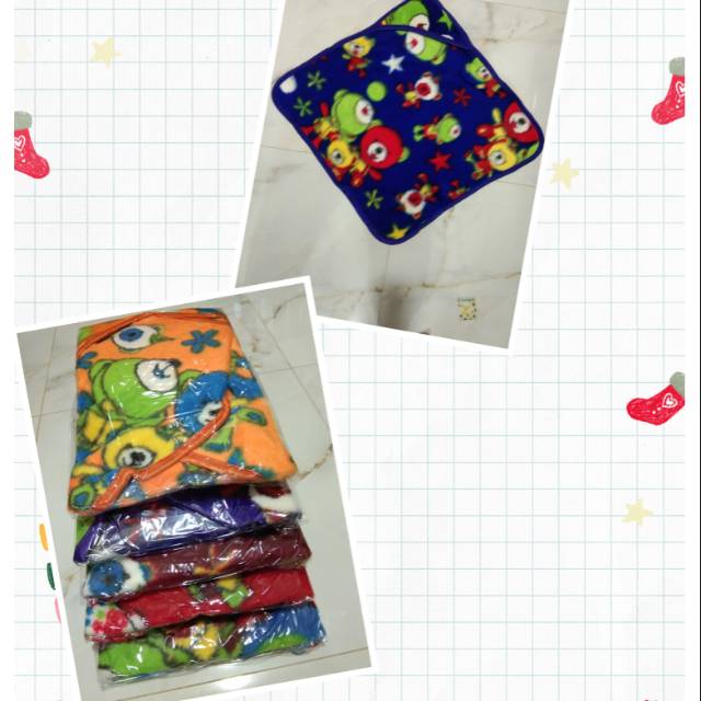 Selimut Bulu Bayi/Anak motif bear kecil bahan lembut tebal