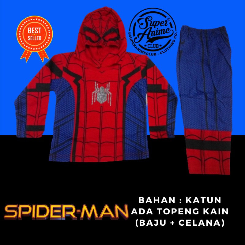 Baju Kostum Anak Superhero Spiderman II Far From Home Setelan Panjang Karakter Avengers Spider Man