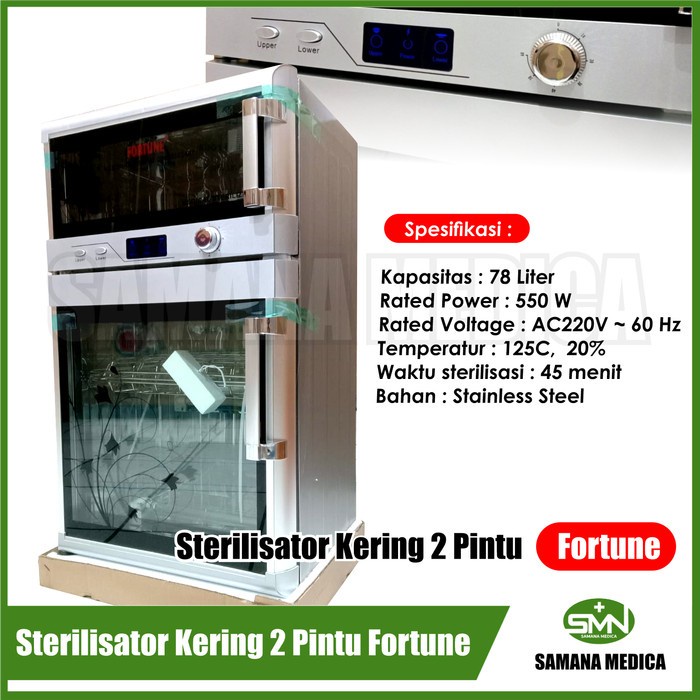 Sterilisator Kering Fortune 2 Pintu Steril Alat Bedah Medis Klinik