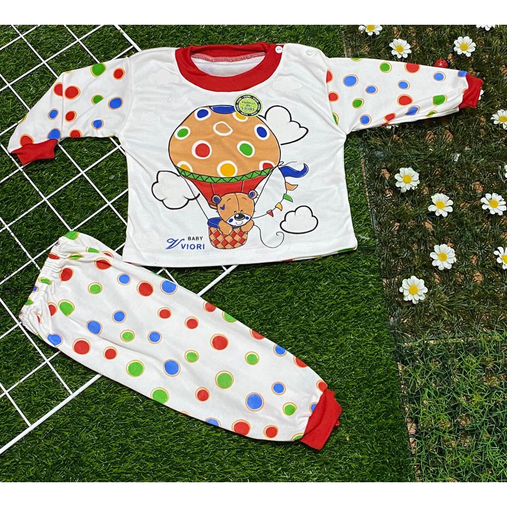 baju bayi setelan dasar putih cotton double balon 3-18 bulan