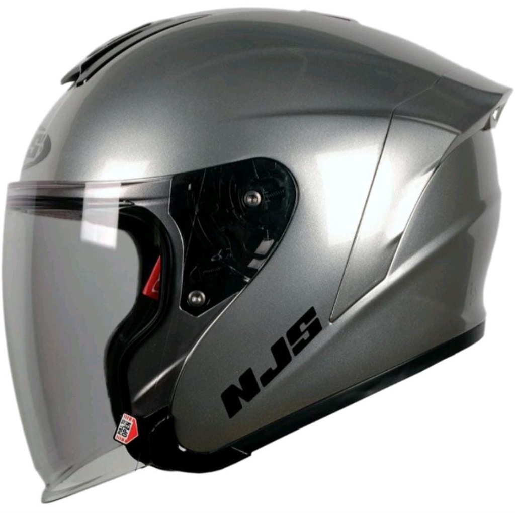NJS KAIROZ - Helm Half Face-SILVER GLOSSY